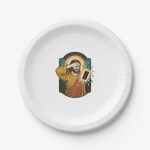 Jesus blendet die maximale Helligkeit des Telefons Pappteller