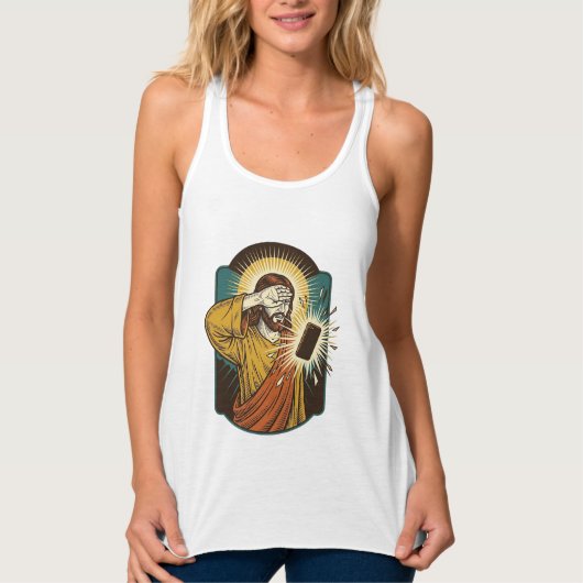 Jesus blendet die maximale Helligkeit des Telefons Tank Top (Vorderseite)