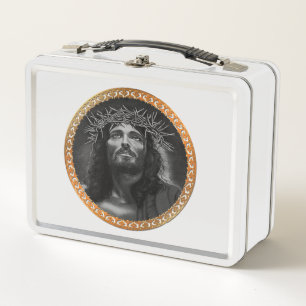 Jesus blickt in den Himmel Metall Lunch Box