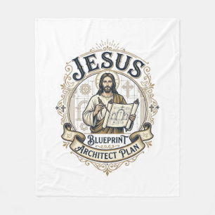 Jesus Blueprint Architekt Plan Jesus Blueprint Arc Fleecedecke