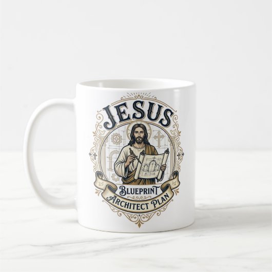 Jesus Blueprint Architekt Plan Jesus Blueprint Arc Kaffeetasse (Links)