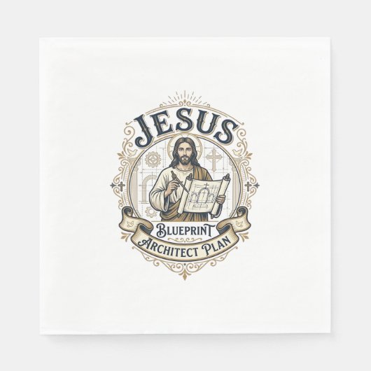 Jesus Blueprint Architekt Plan Jesus Blueprint Arc Serviette (Vorderseite)