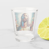Jesus Blume hat Brille geschossen! Schnapsglas (Rückseite)