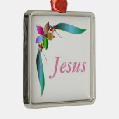JESUS BLUME RIBBON SILBERNES ORNAMENT (Rechts)