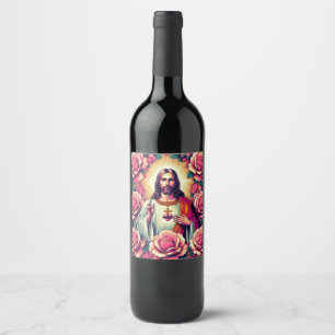 Jesus Blume Weinlabel! Weinetikett