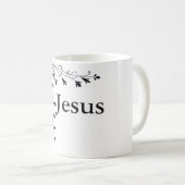 JESUS BLUMEN ECKENRAND KAFFEETASSE (VorderseiteRechts)