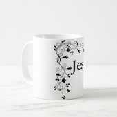 JESUS BLUMEN ECKENRAND KAFFEETASSE (Vorderseite Links)