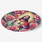 Jesus-Blumen-Papierteller! Pappteller (Schrägansicht)