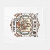 Jesus Blumenladen Glaubensschild Jesus Blumenladen Fleecedecke (Vorderseite (Horizontal))