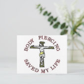 Jesus ‚Body Piercing‘ Postkarte (Stehend Vorderseite)