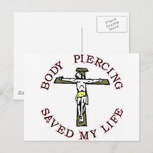 Jesus ‚Body Piercing‘ Postkarte (Vorne/Hinten)