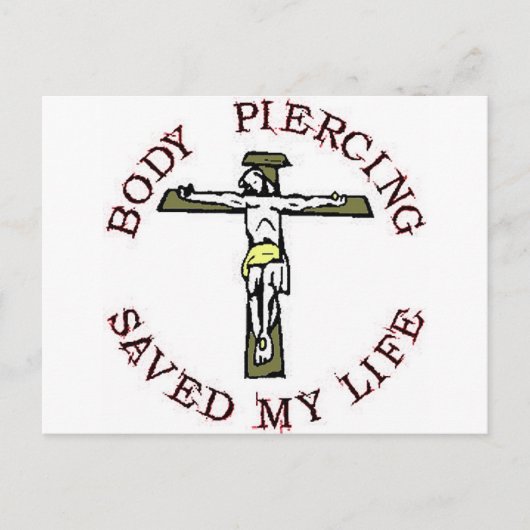 Jesus ‚Body Piercing‘ Postkarte (Vorderseite)