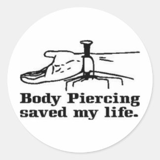 Jesus ‚Body Piercing‘ Runder Aufkleber