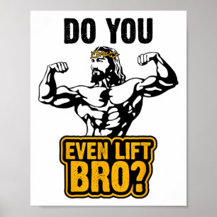 Jesus Bodybuilding T-Shirt - Trainierst du überhau Poster