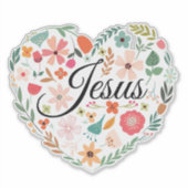 Jesus Boho Christlich Heart Motif Inspiration Aufkleber (Vorderseite)