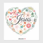 Jesus Boho Christlich Heart Motif Inspiration Aufkleber (Blatt)