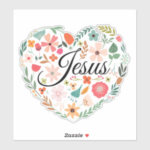 Jesus Boho Christlich Heart Motif Inspiration Aufkleber
