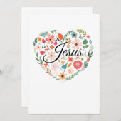 Jesus Boho Christlich Heart Motif Inspiration Einladung (Vorne/Hinten)