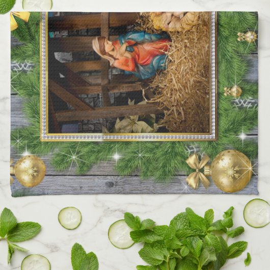 Jesus born manger geschirrtuch (Gefaltet)