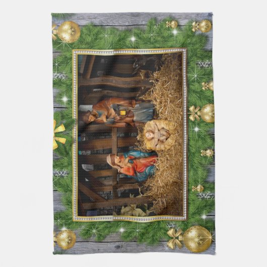 Jesus born manger geschirrtuch (Vertikal)