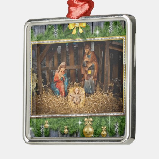 Jesus Born Ornament Aus Metall (Links)