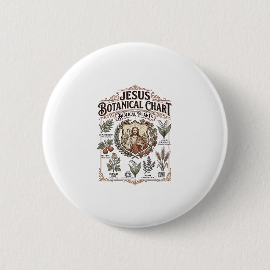Jesus Botanischer Chart Biblische Pflanzen Jesus B Button (Vorderseite)
