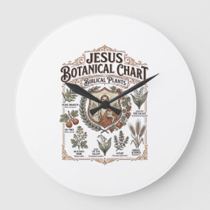Jesus Botanischer Chart Biblische Pflanzen Jesus B Große Wanduhr