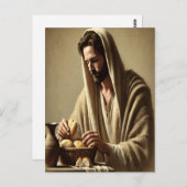 Jesus Breaking Brot in göttlichen Frieden Postkarte (Vorne/Hinten)