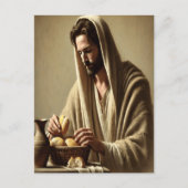 Jesus Breaking Brot in göttlichen Frieden Postkarte (Vorderseite)