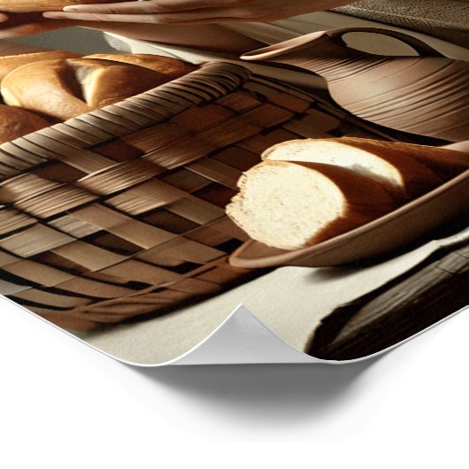 Jesus Breaking Brot mit Gentle Grace Poster (Ecke)