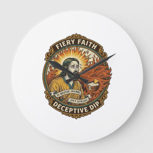 Jesus Brennender Mund Super Scharfe Party Dip Humo Große Wanduhr