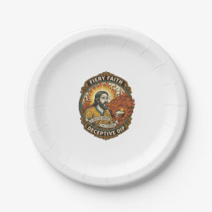 Jesus brennender Mund Super scharfe Party-Dip Humo Pappteller