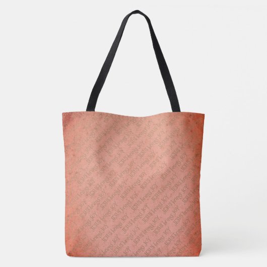 JESUS BRINGS JOY Peach Christmas Wreath Tasche (Rückseite)