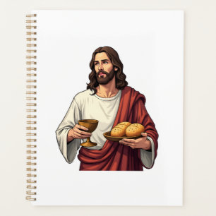 Jesus Brot Wein Vintage Gravur Tee 2 Planer