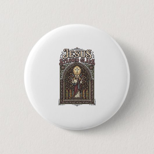Jesus-Buntglas Jesus-Buntglas Kathedrale Button (Vorderseite)