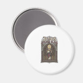 Jesus-Buntglas Jesus-Buntglas Kathedrale Magnet (Vorderseite/Rückseite)