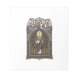 Jesus-Buntglas Jesus-Buntglas Kathedrale Notizblock
