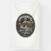 Jesus Busfahrer Transitmitarbeiter Shirt Glaube Ba Banner (Vertikal)