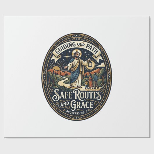 Jesus Busfahrer Transitmitarbeiter Shirt Glaube ba Geschenkpapier (Flach)