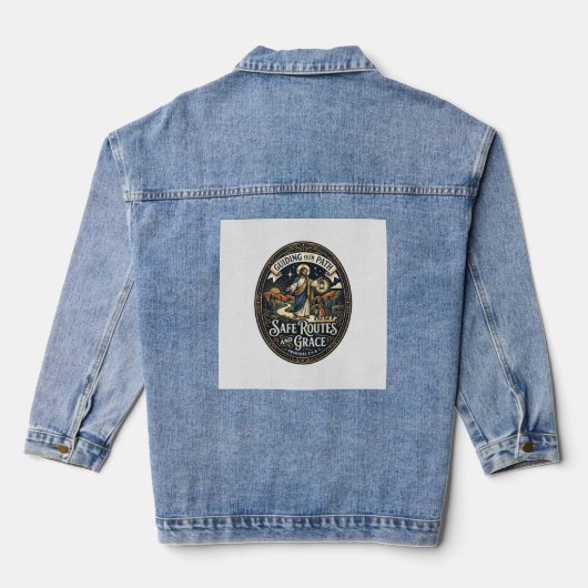 Jesus Busfahrer Transitmitarbeiter Shirt Glaube ba Jeansjacke (Rückseite)