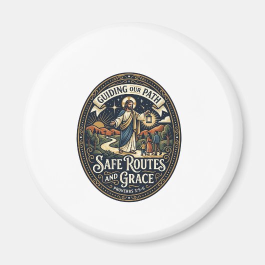 Jesus Busfahrer Transitmitarbeiter Shirt Glaube ba Magnet (Vorne)