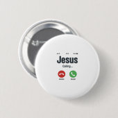 Jesus Calling Telefonbildschirm Christliches T-Shi Button (Vorne & Hinten)
