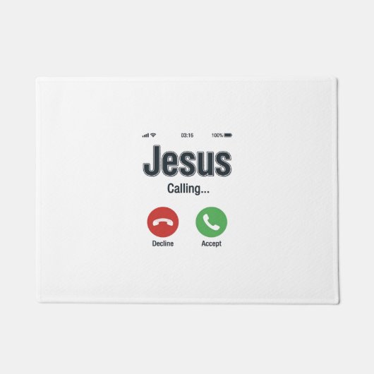 Jesus Calling Telefonbildschirm Christliches T-Shi Fußmatte (Vorderseite)