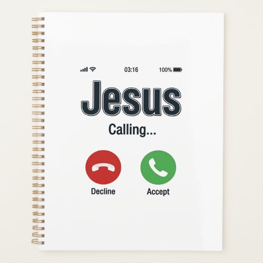 Jesus Calling Telefonbildschirm Christliches T-Shi Planer (Vorderseite)