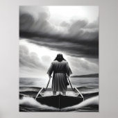 Jesus Calms Storm, Hush Be Still, Jesus Art, Bible Poster (Vorne)