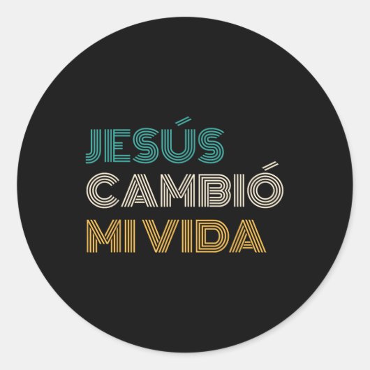 Jesús Cambió Mi Vida Christlich Spanisch Runder Aufkleber (Vorderseite)