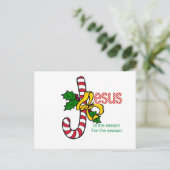 Jesus Candy Cane Postkarte (Stehend Vorderseite)