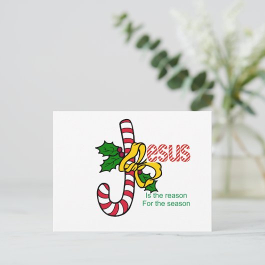 Jesus Candy Cane Postkarte (Stehend Vorderseite)