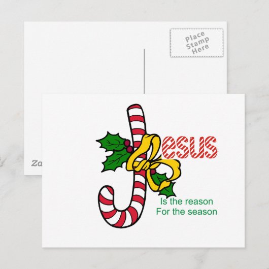 Jesus Candy Cane Postkarte (Vorne/Hinten)