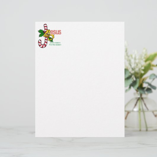 Jesus Candy Cane Stationery (Stehend Vorderseite)